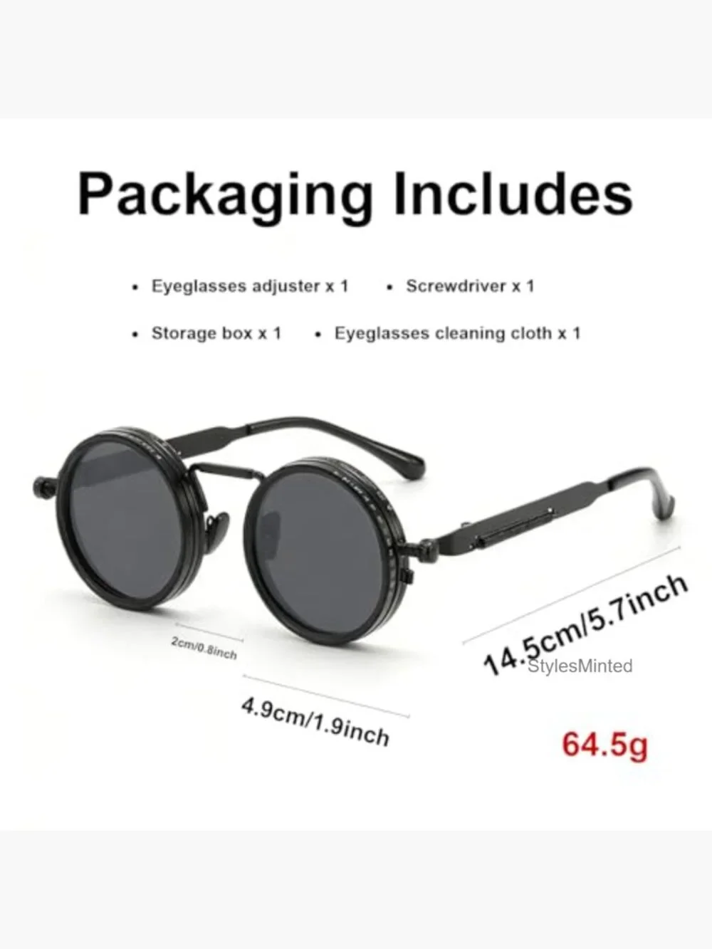 Adjustable Tint Sunglasses 9-Level Manual Dimming Polarized UV400 Retro Round